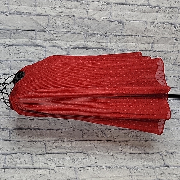 MAX STUDIO Red Abstract Crinkled Blouse Small‎ - Picture 4 of 6